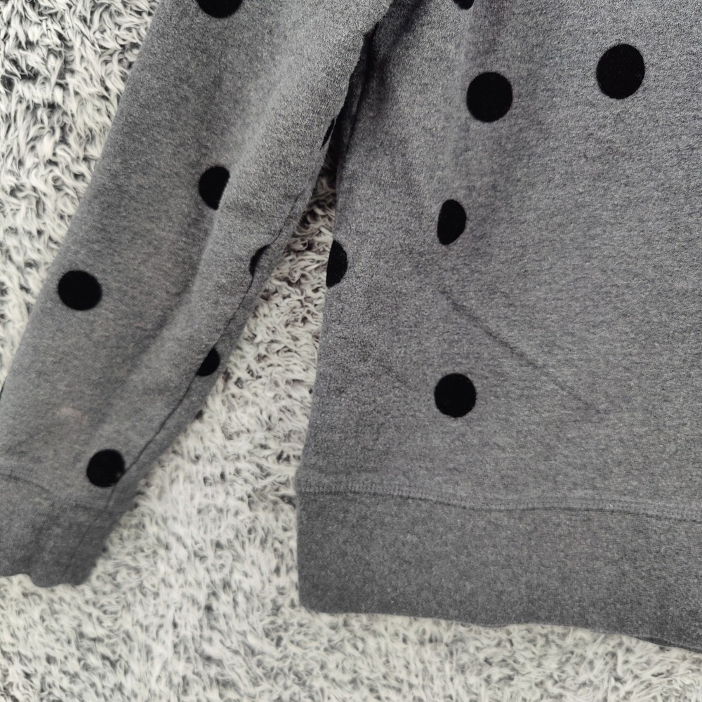 Boden Womens Preppy Whimsical Sweatshirt S Gray Black Flocked Polka Dot Pullover - Picture 13 of 16